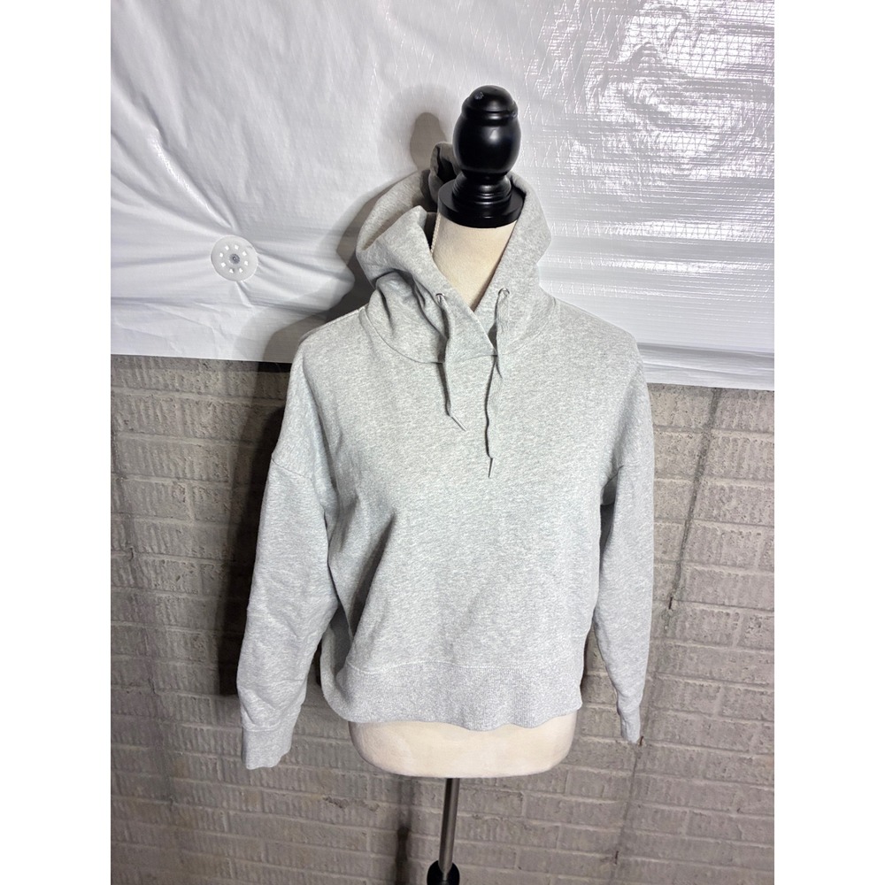 Lowrys Farm Womens Heather Gray Cotton French Terry Cropped Hoodie